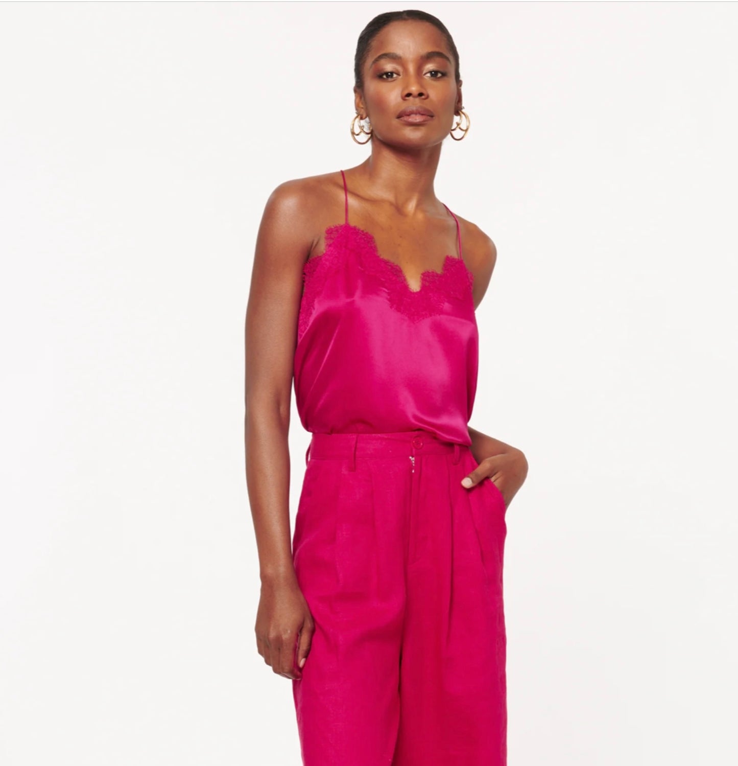 Cami NYC - Racer Charmeuse Cami, Medium