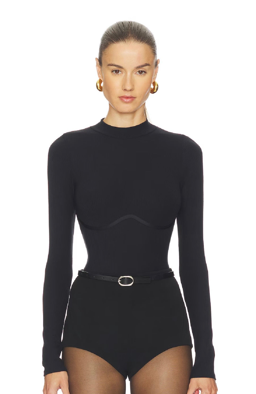 Fleur du Mal Hourglass Rib Longsleeve Bodysuit, Small
