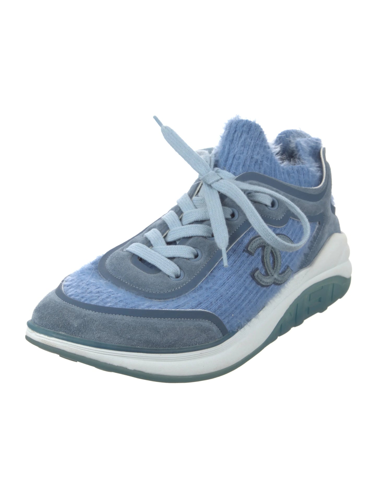Chanel 2019 Interlocking CC Logo Sneakers, Size 6.5