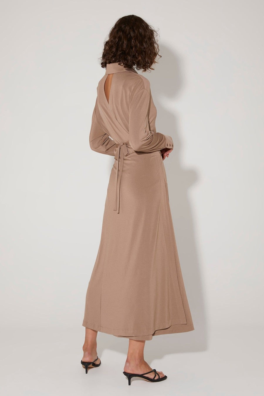 Hansen & Gretel Luther Midi Shirt Dress Ash Brown, Small