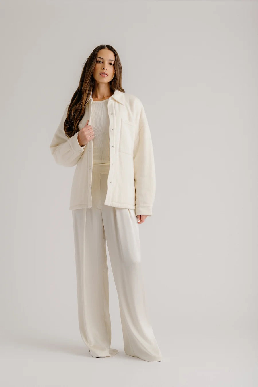 SABLYN IZZY FILLED RELAXED CASHMERE SHIRT JACKET | GARDENIA, SMALL