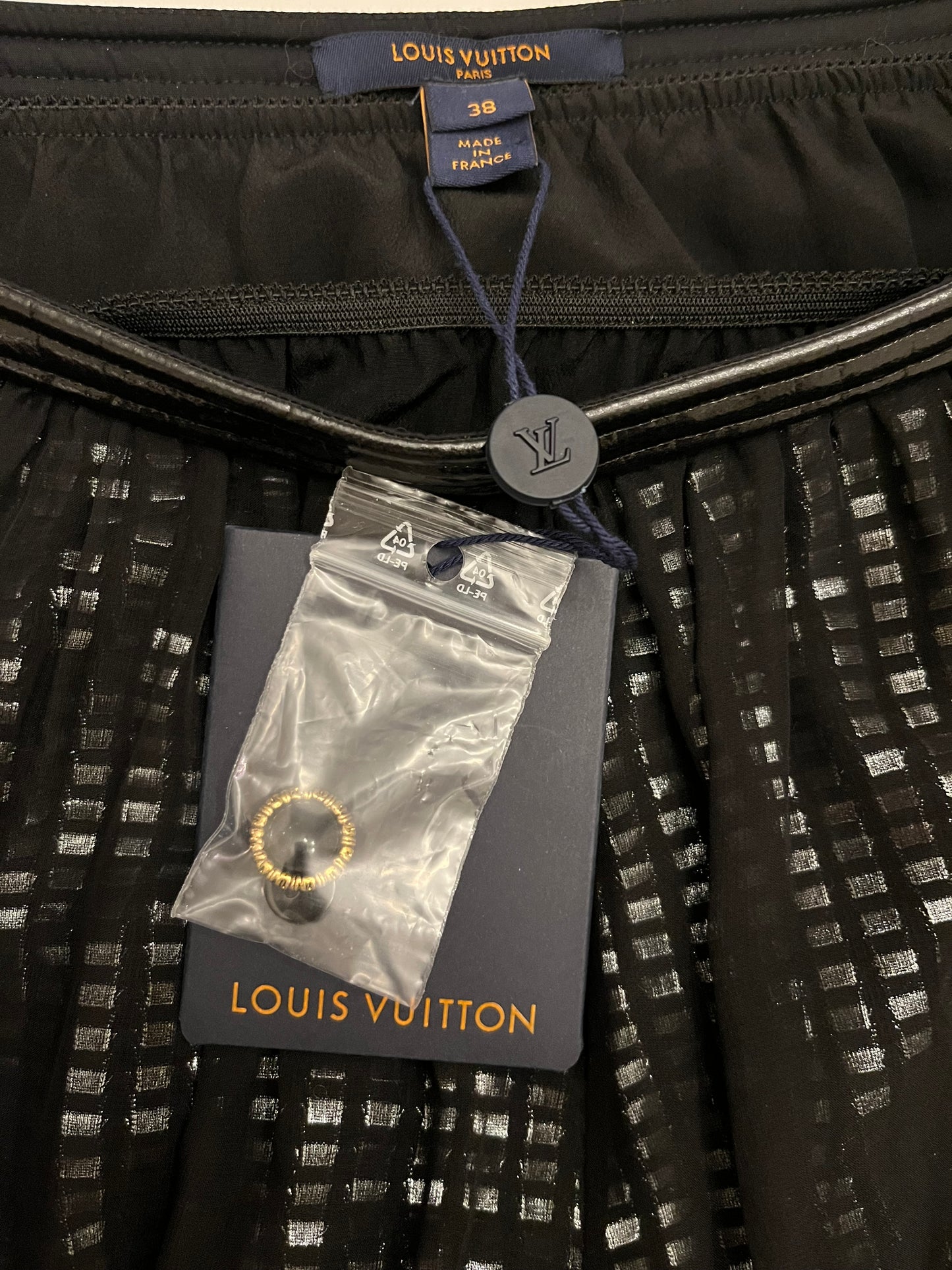 LOUIS VUITTON NWT Draped Mirrorball Midi Skirt, SIZE 38