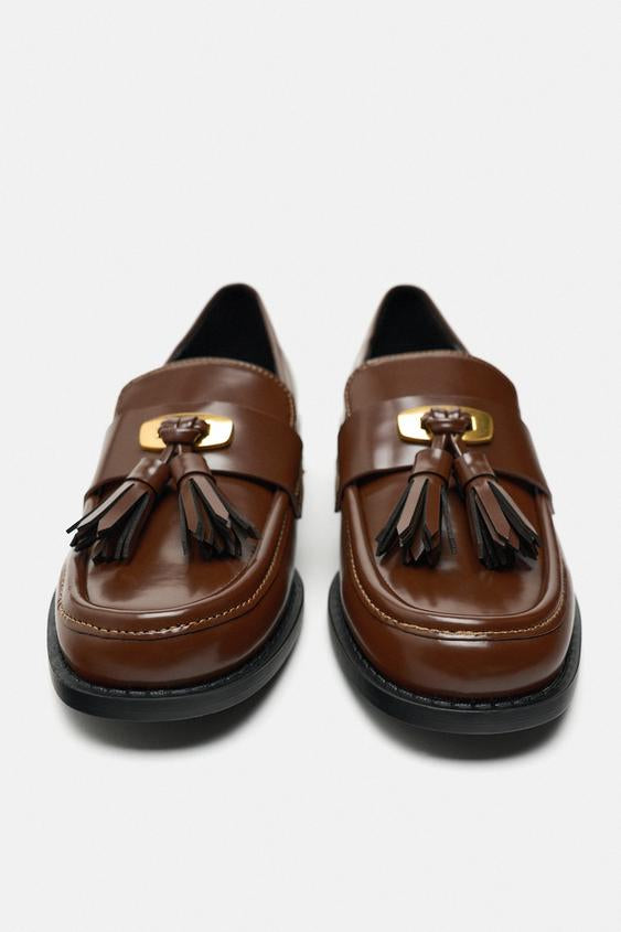 Zara tassel moccasins, size 39 (8.5)