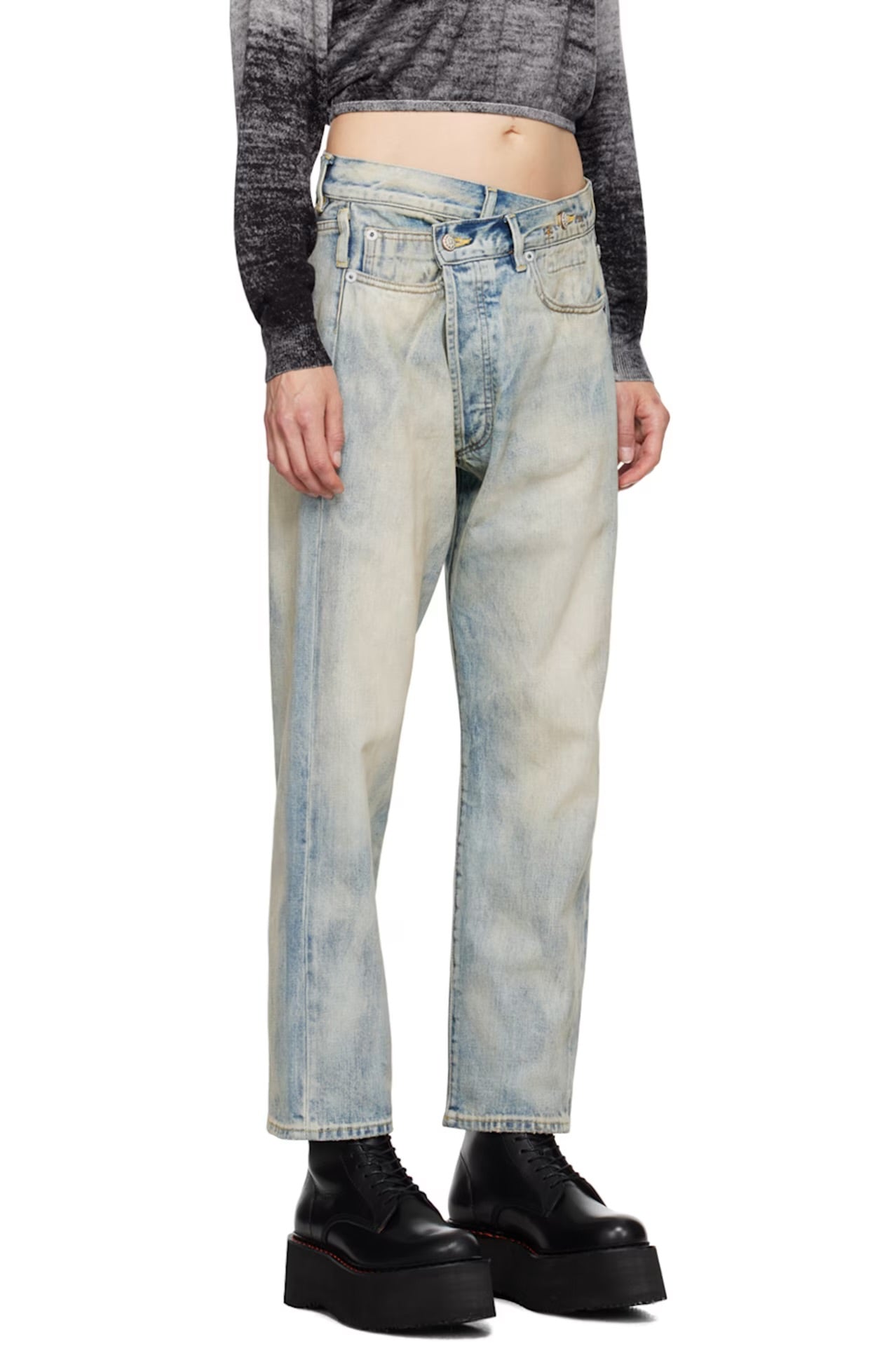 R13 Blue Crossover Jeans, Size 24