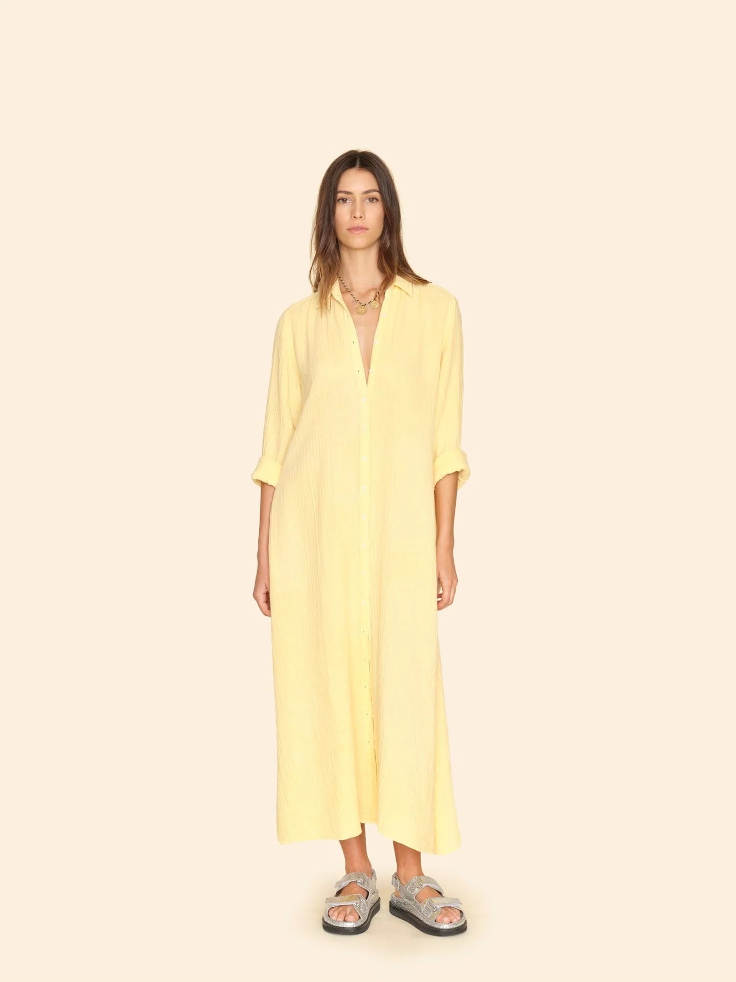XIRENA
Boden Shirt Dress | Yellow, SMALL