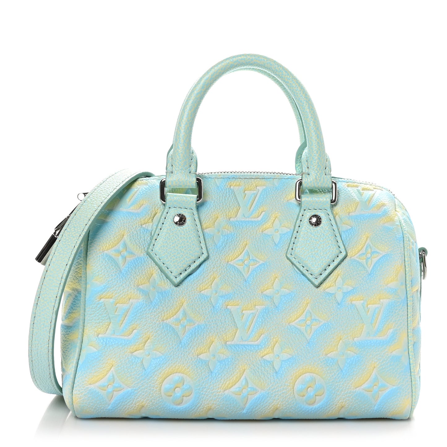 LOUIS VUITTON BLUE/YELLOW STARDUST MONOGRAM EMPREINTE LEATHER SPEEDY 20