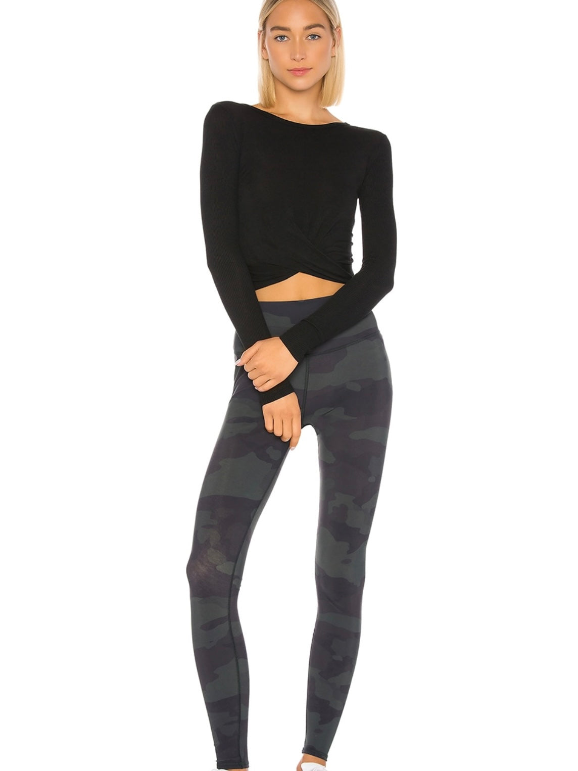Alo Yoga SMALL Cover Long Sleeve Top - Black
