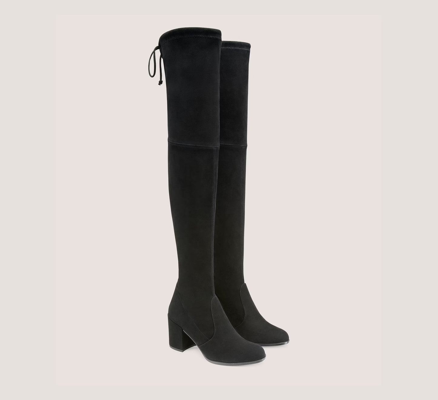 Stuart Weitzman TIELAND over the knee black suede boots, size 7.5