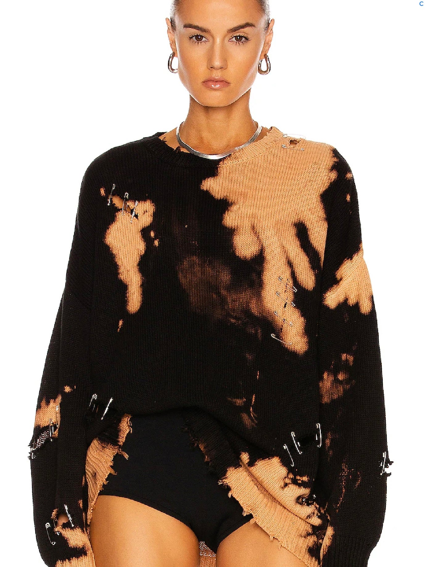 R13 Bleached Destroy Sweater, Small (Oversized)