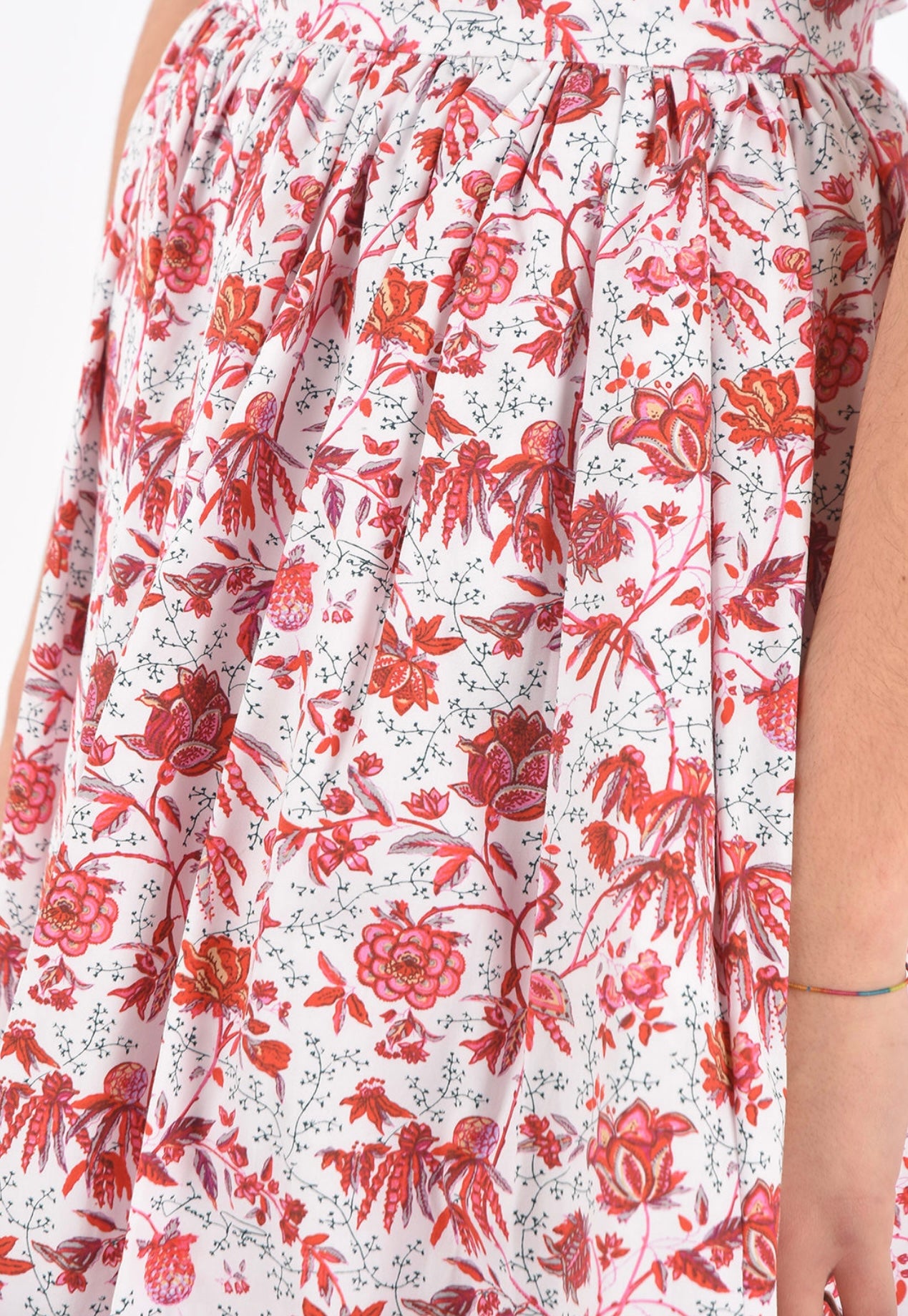 PATOU Printed midi bubble skirt in organic cotton, SIZE 38