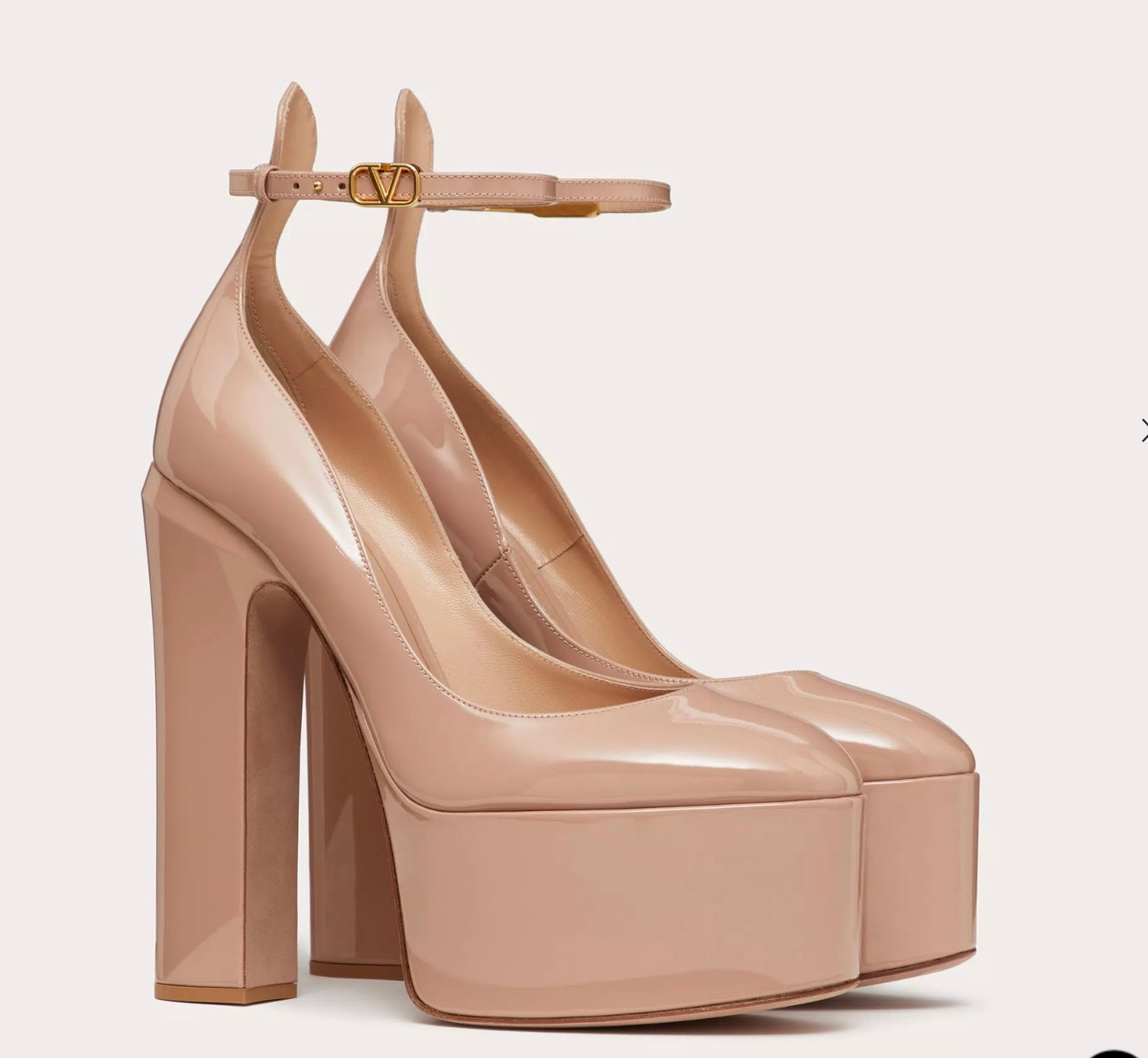 VALENTINO GARAVANI TAN-GO PLATFORM PUMP IN PATENT LEATHER 155 MM, SIZE 8.5