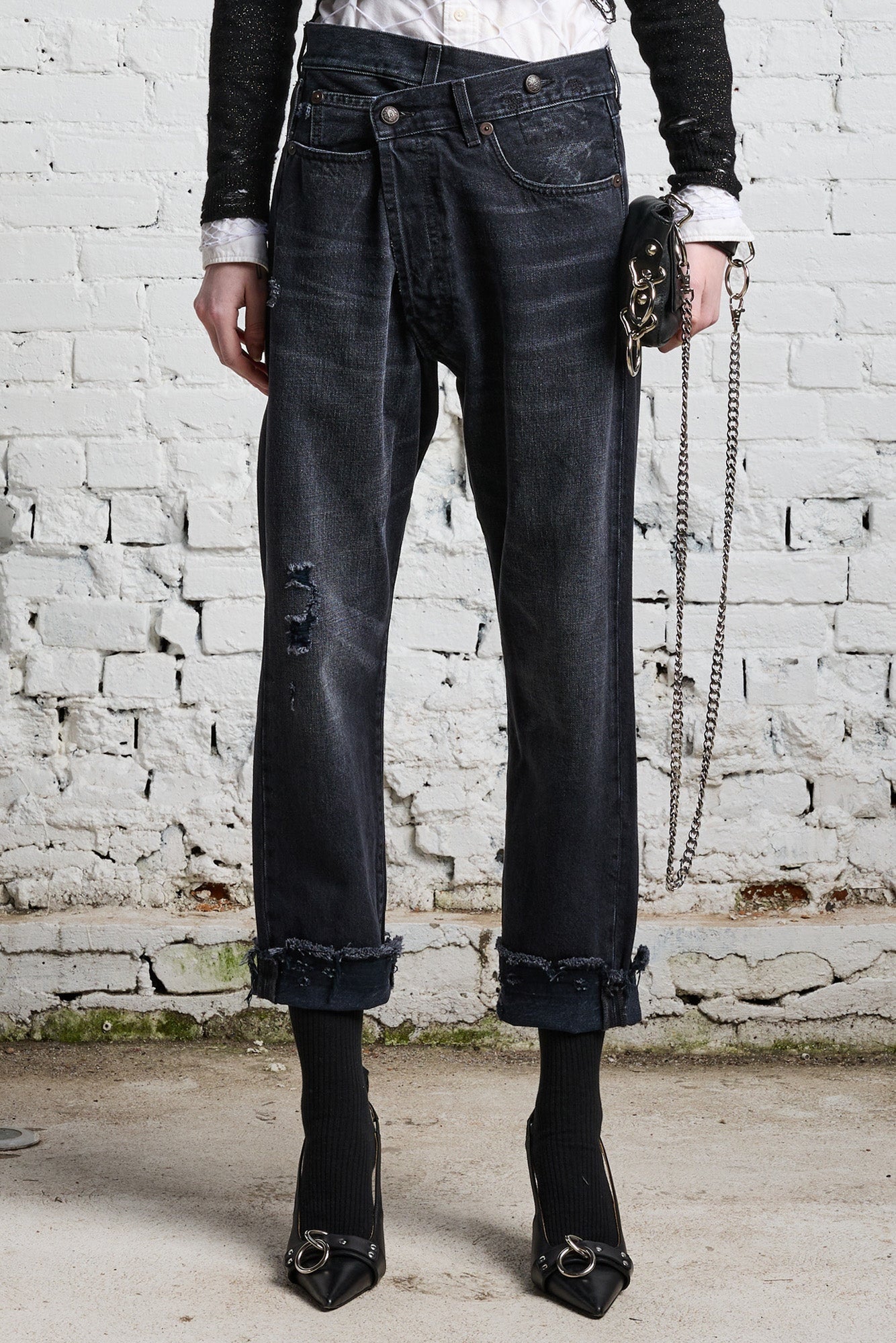 R13 Crossover Jean - Jake Black, Size 25 (fits 27)