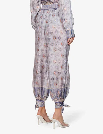 ZIMMERMANN NWT Vitali Paisley-Print Silk pant, Size 6