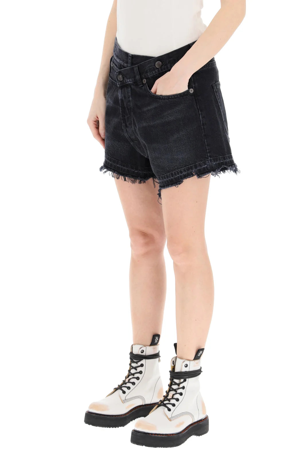 R13 Crossover Denim Shorts, size 27 fits large