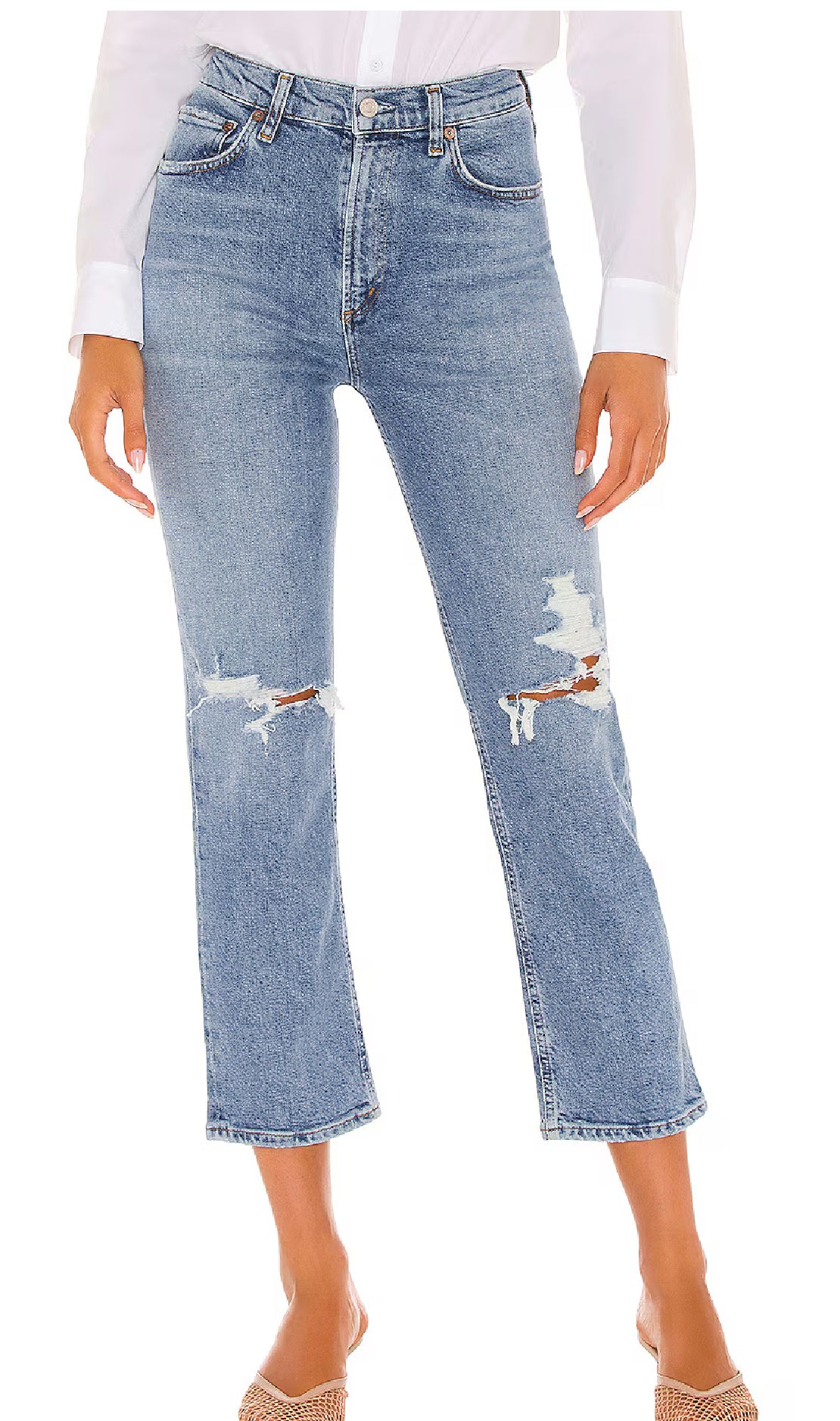 AGOLDE Wilder MidRise Straight Jean in Whiplash, Size 25