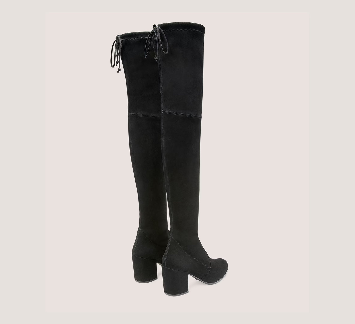 Stuart Weitzman TIELAND over the knee black suede boots, size 7.5