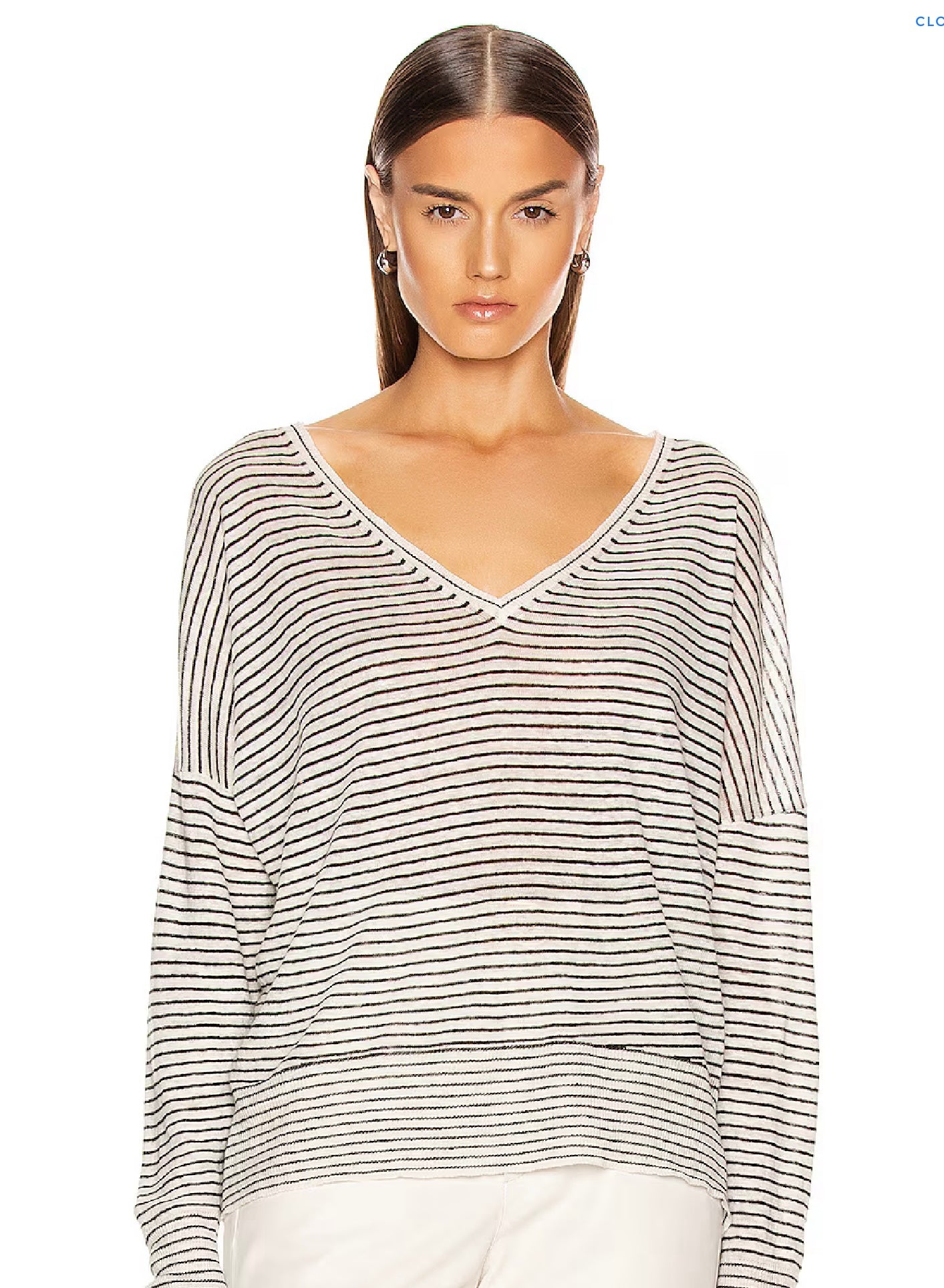 NILI LOTAN Maggie Linen Sweater, XSMALL (oversized fits, SMALL/MEDIUM