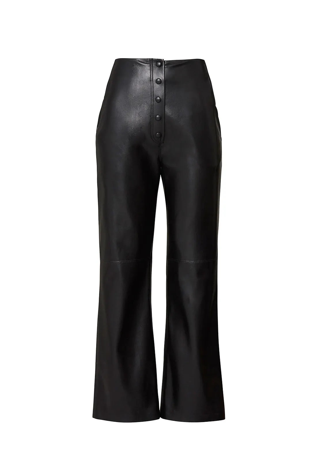 Nanushka Sora Black front buttons vegan leather trousers, Small