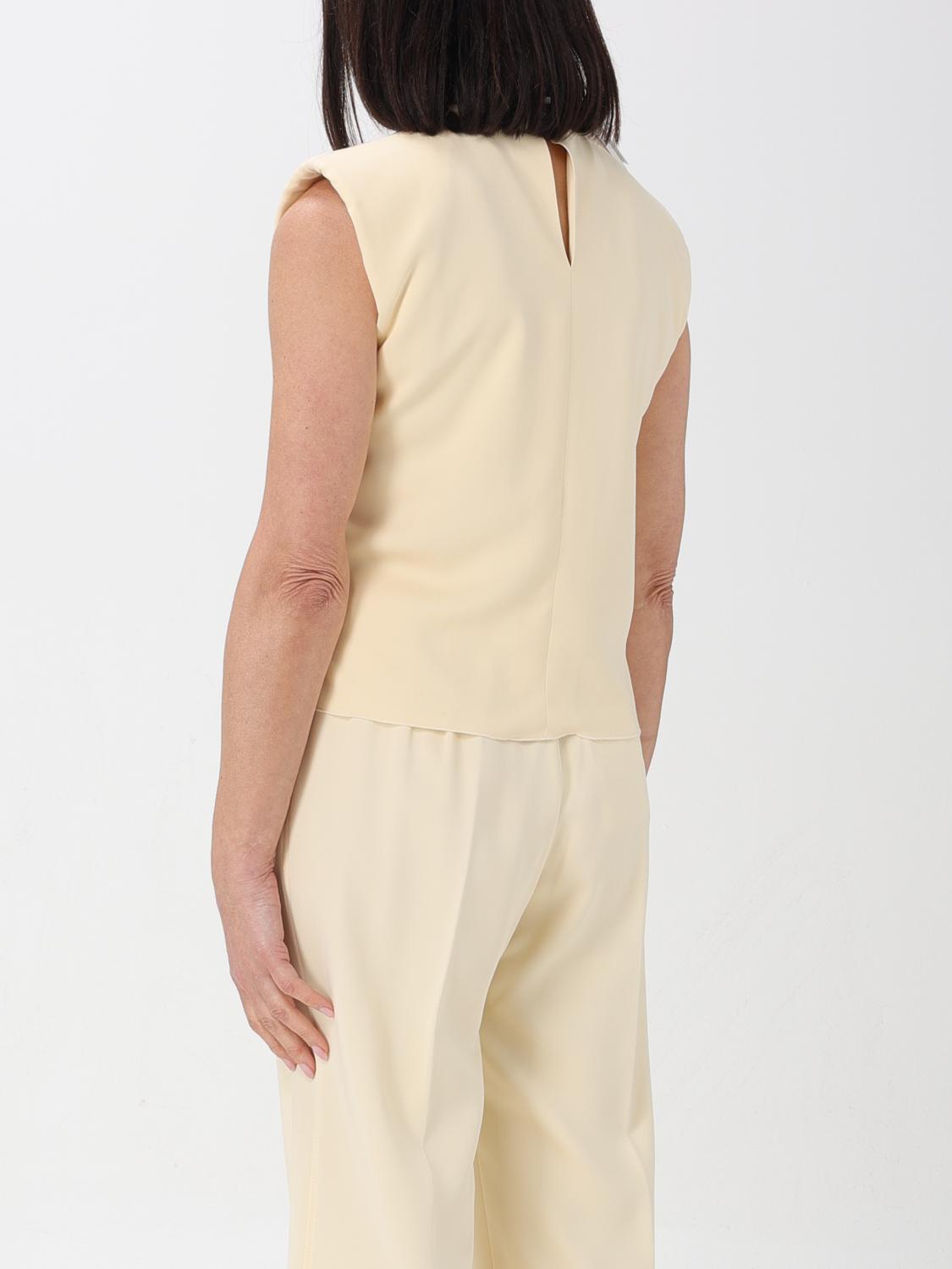 FORTE FORTE yellow padded shoulder top, Small 