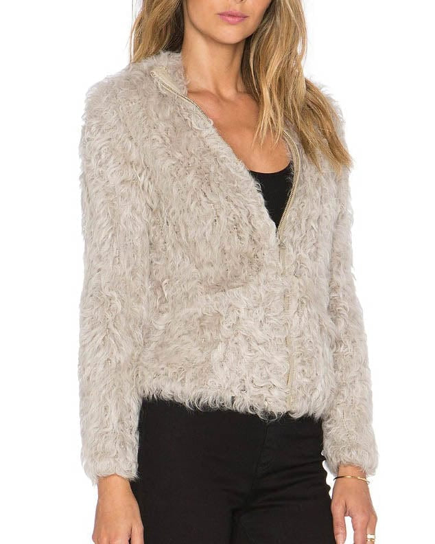 IRO "KALD" SHEARLING JACKET, SIZE 38