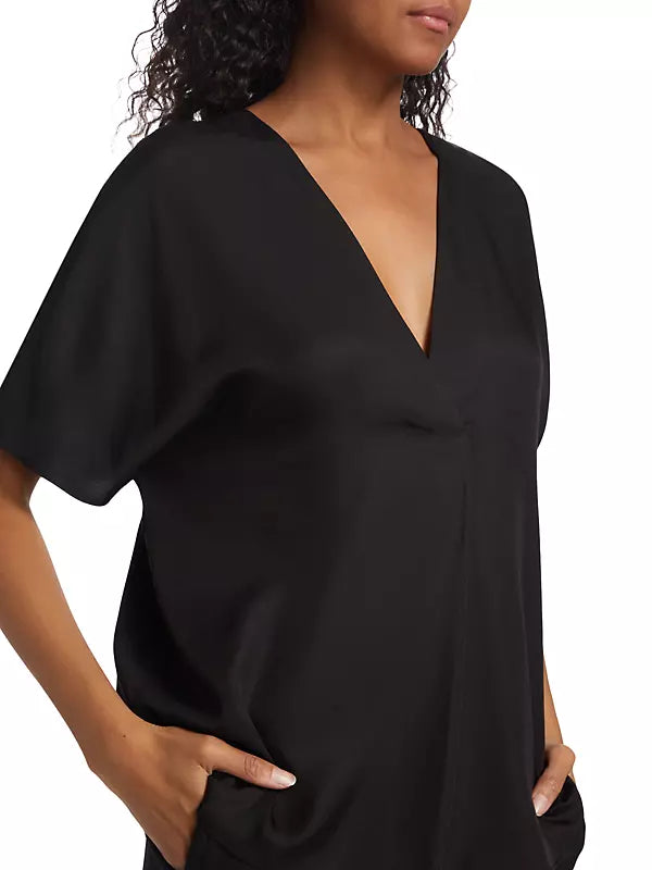Vince stretch silk V-neck blouse, Small