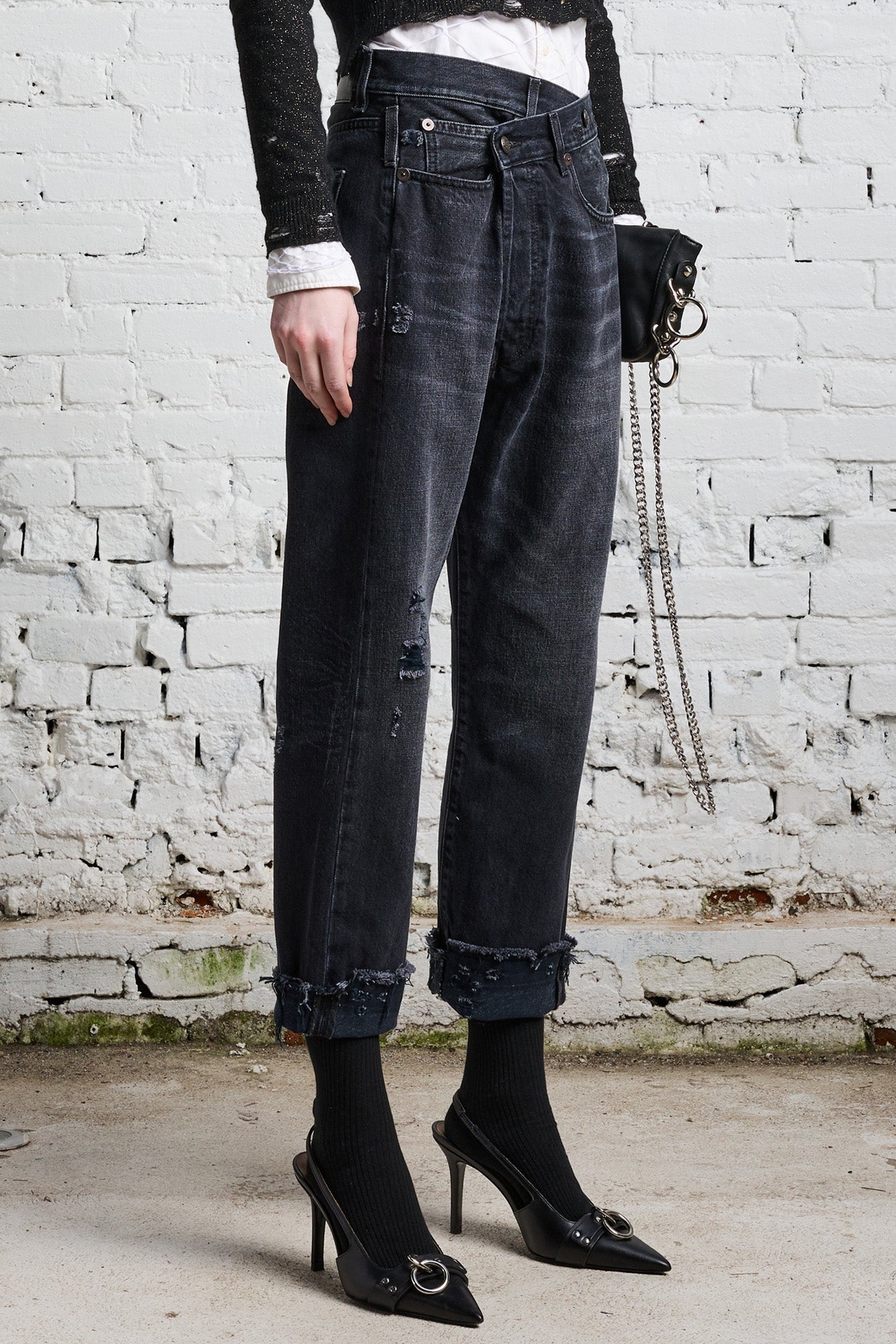 R13 Crossover Jean - Jake Black, Size 25 (fits 27)