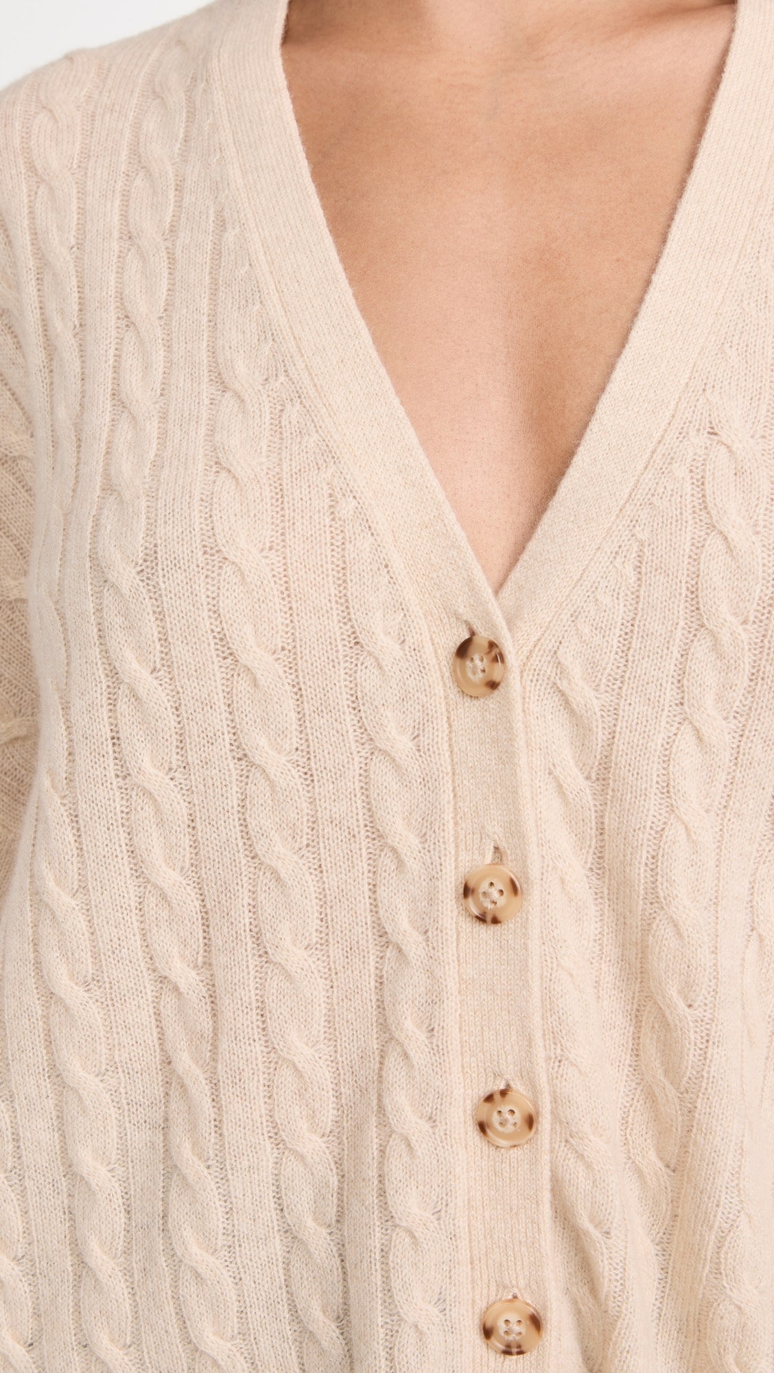 Reformation Giusta Oversized Cashmere Cardigan in Eco Beige, XSMALL