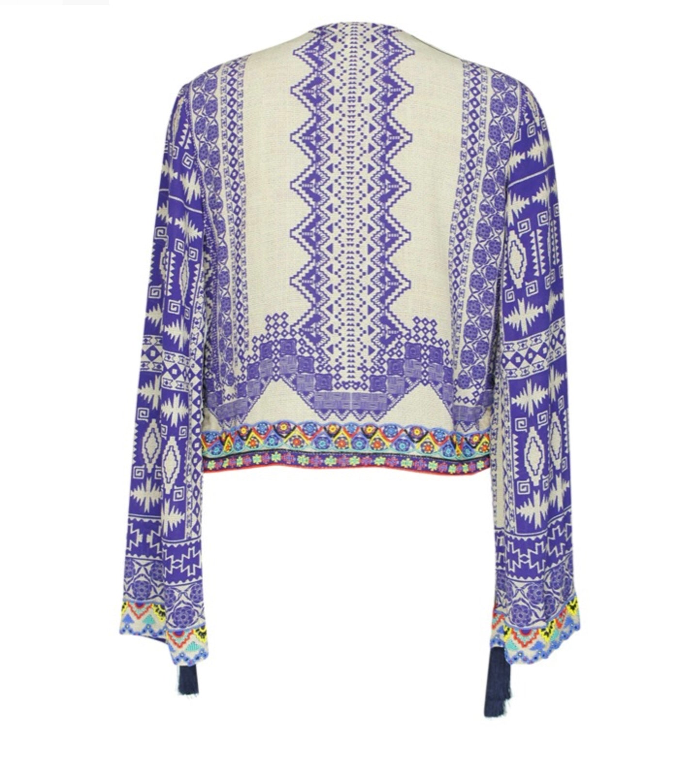 ROCOCO SAND Navajo top with pearl embroidery, Small