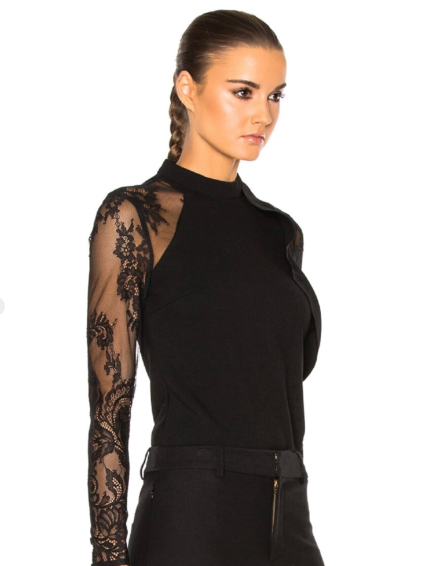 Self Portrait Ophelia Ruffled Lace Sleeve Blouse Size 6