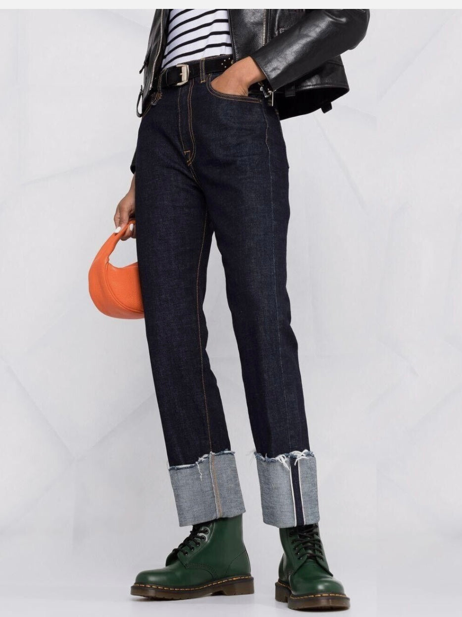 R13 Courtney Slim In Dark Indigo Rinse, size 27