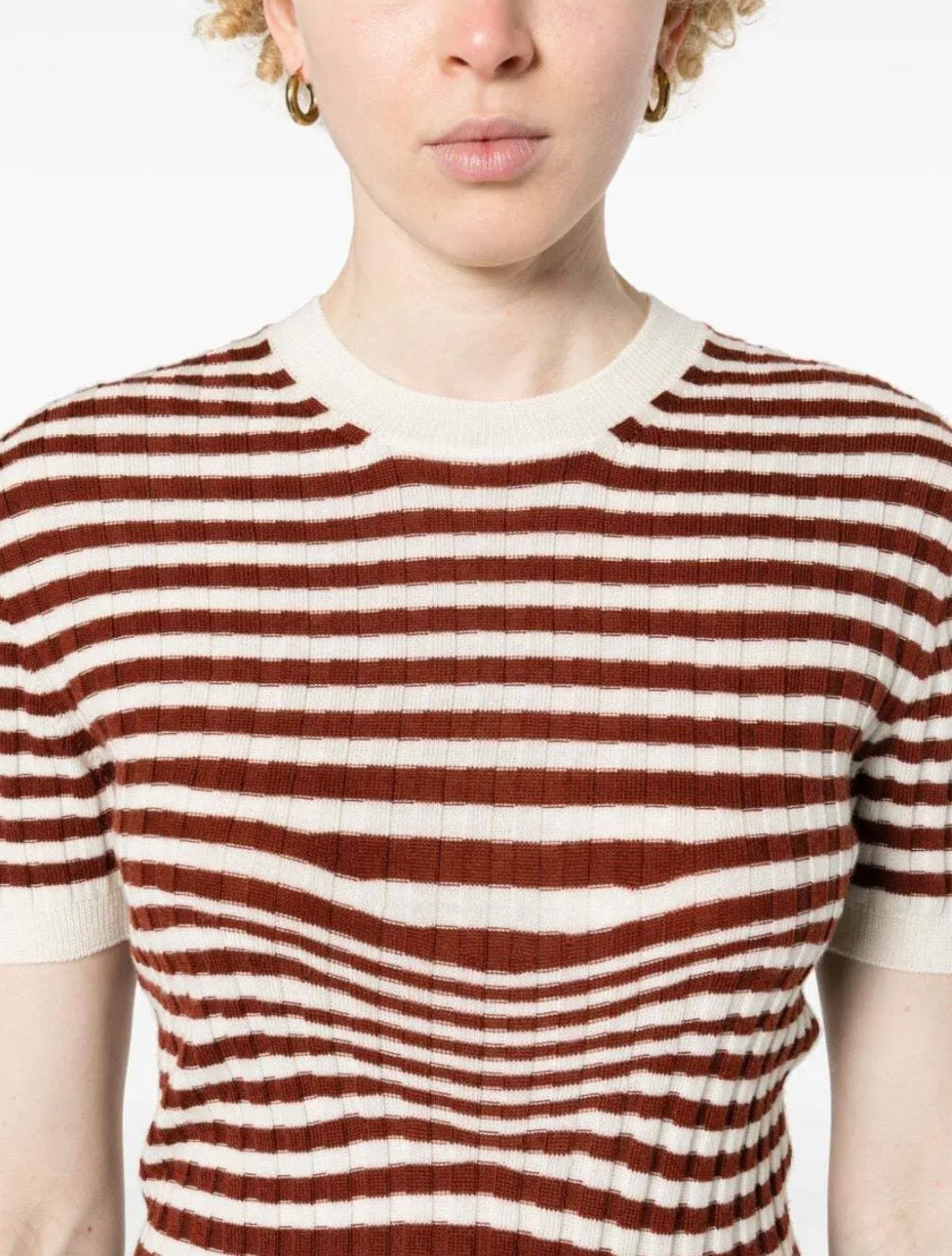 ETRO Striped Ribbed Knit Top, SIZE 40