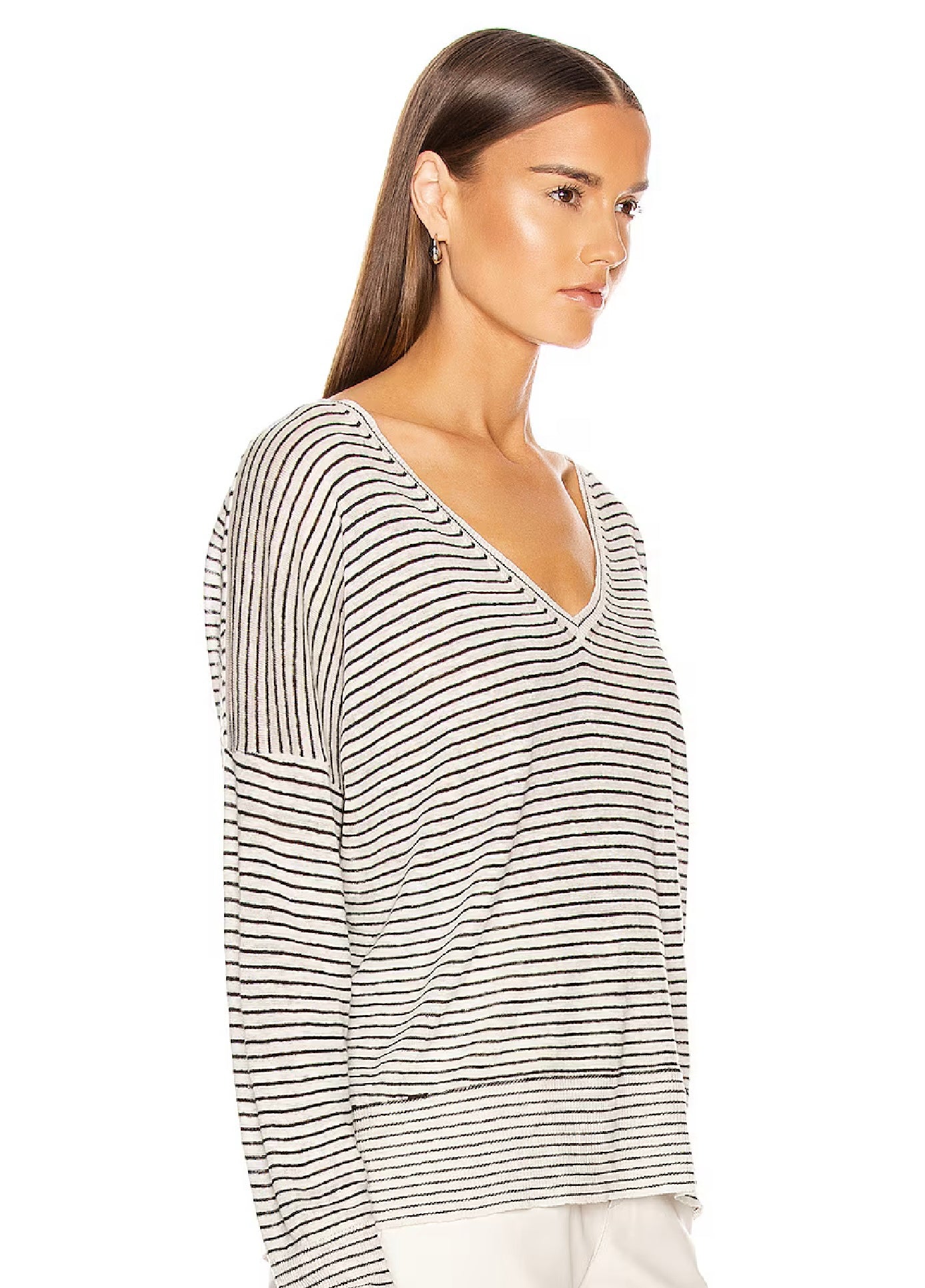 NILI LOTAN Maggie Linen Sweater, XSMALL (oversized fits, SMALL/MEDIUM