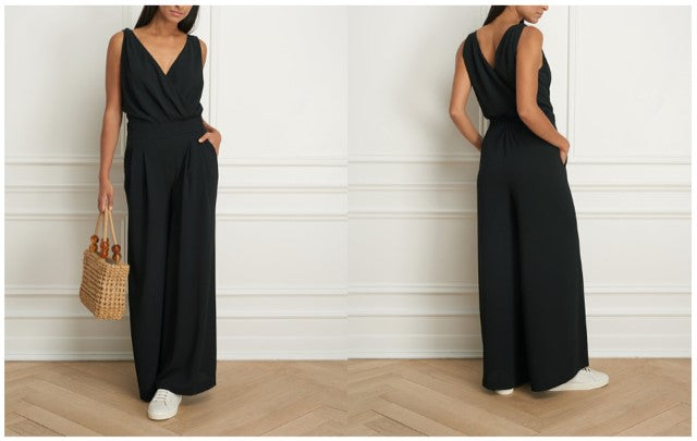 Iris Setlakwe sleeveless v-neck jumpsuit black,NWT SIZE 6