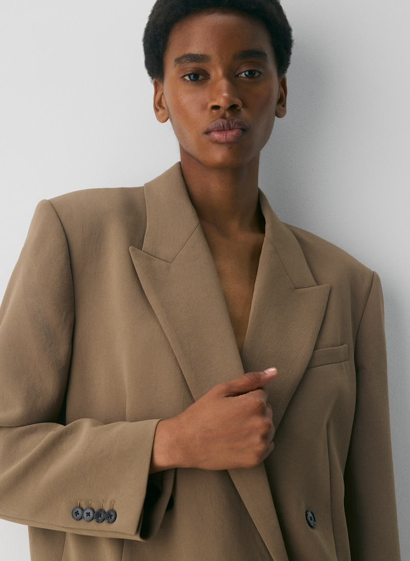 Aritzia Garret Blazer - Crepette Folio Taupe, XSMALL (Oversized)