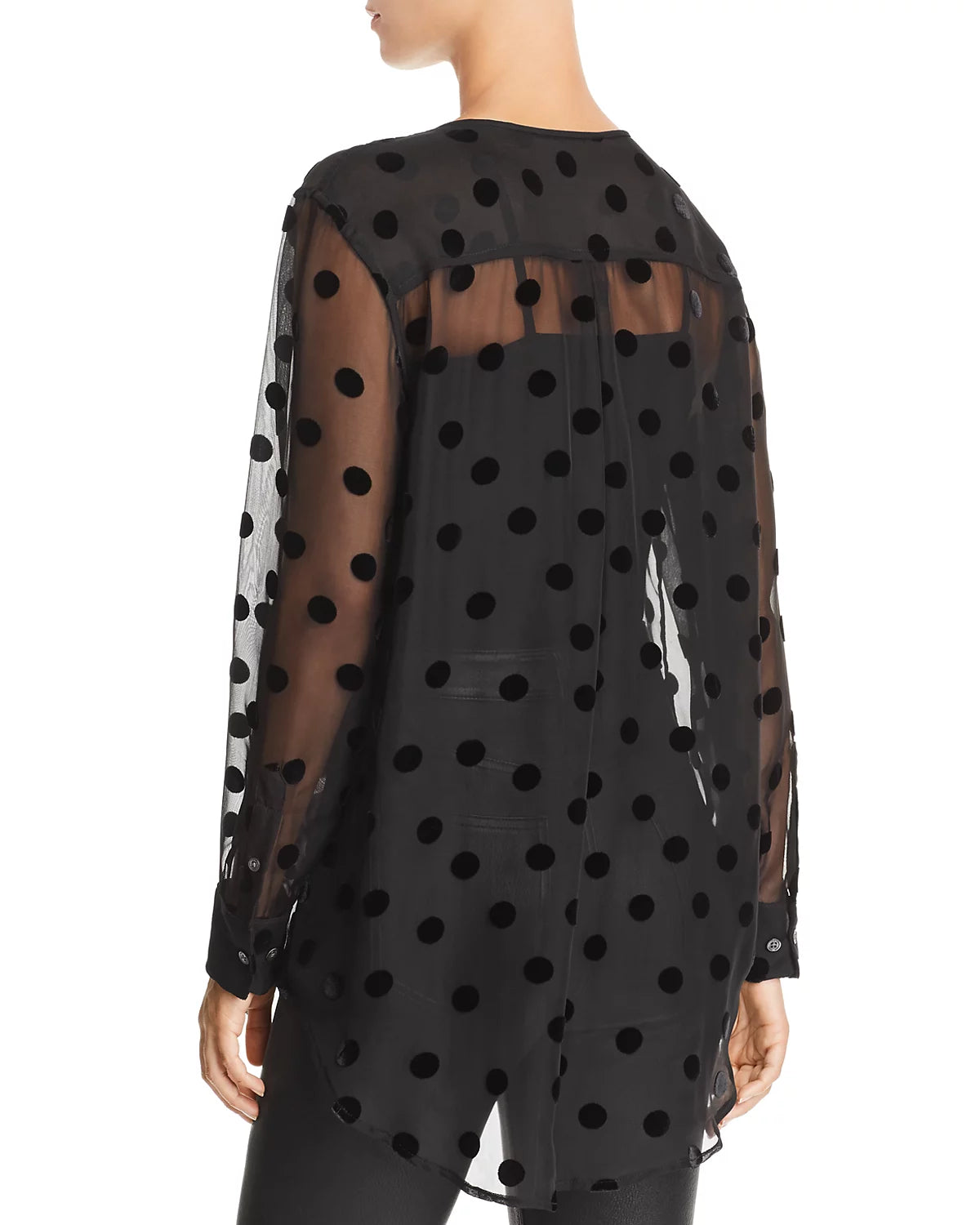 Equipment Simon Dotted Silk Shirt, Small