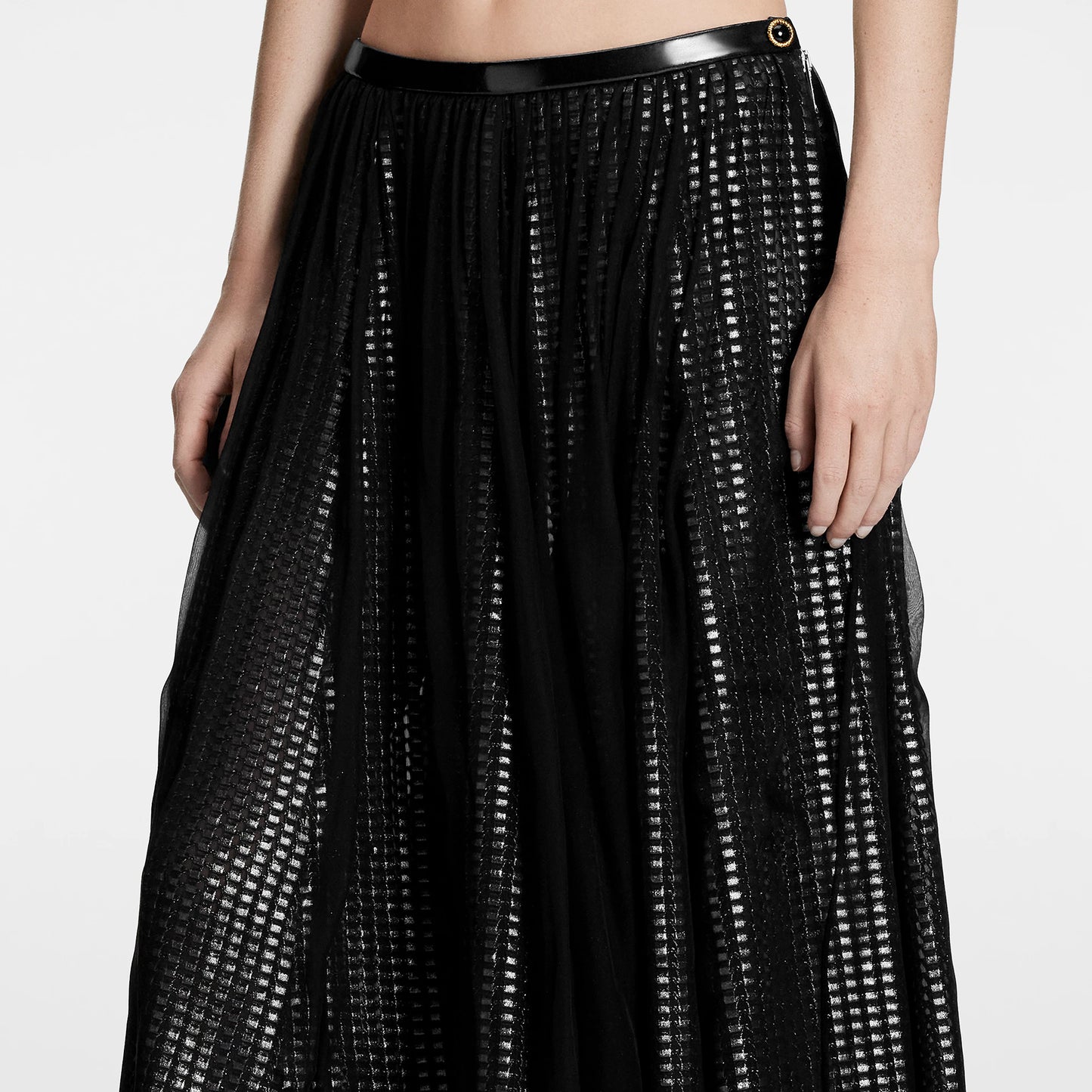 LOUIS VUITTON NWT Draped Mirrorball Midi Skirt, SIZE 38