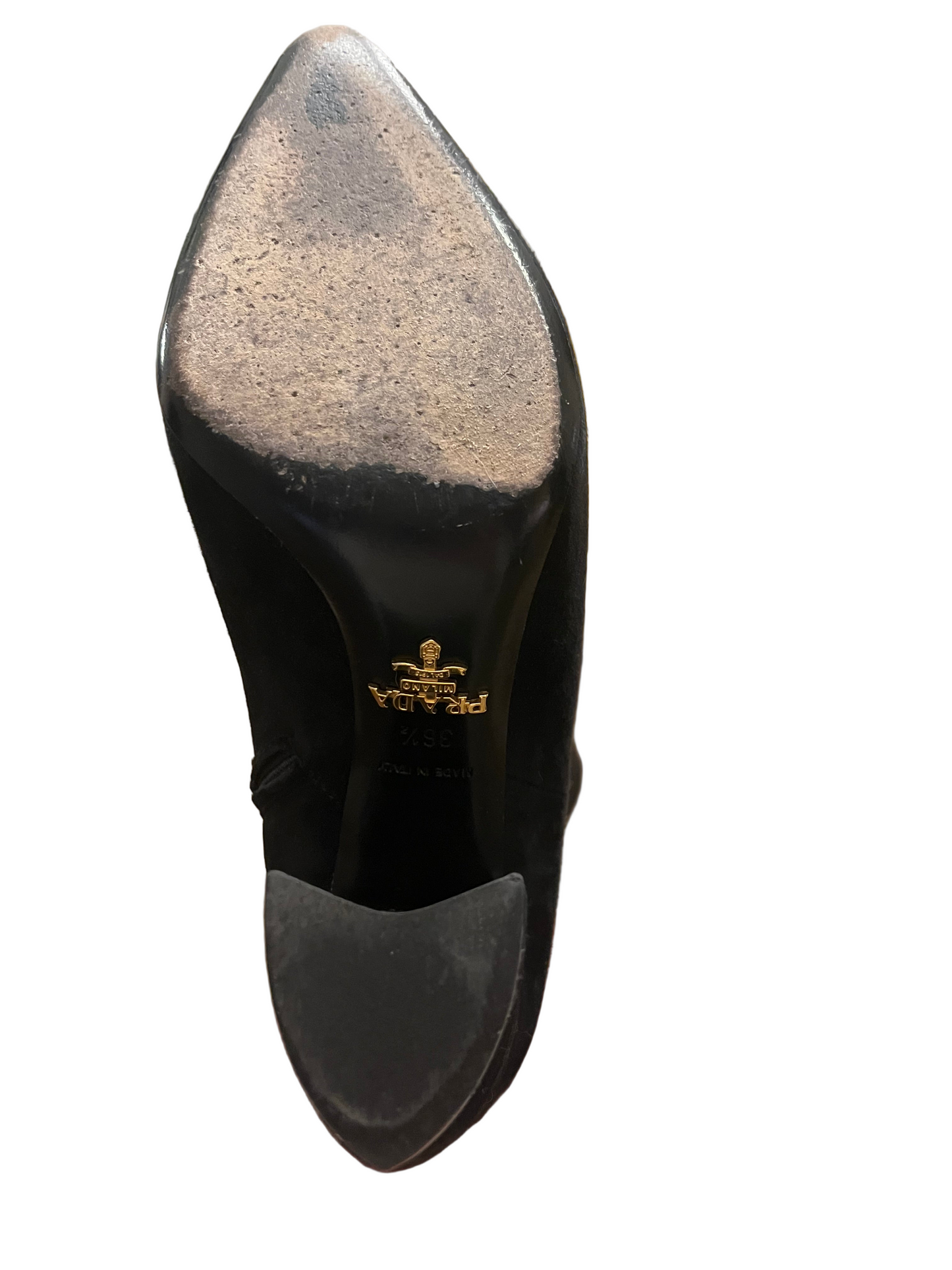 PRADA OVER THE KNEE SUEDE BOOTS, SIZE 36.5