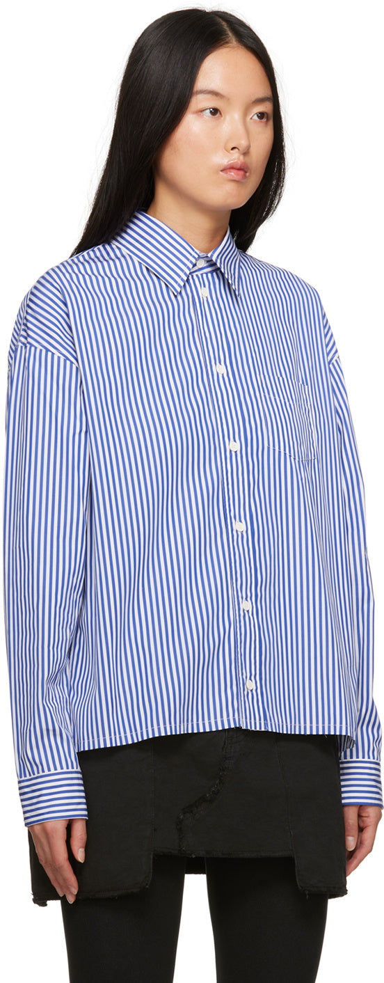 Heron Preston Blue Striped Shirt,XXSMALL (oversized)