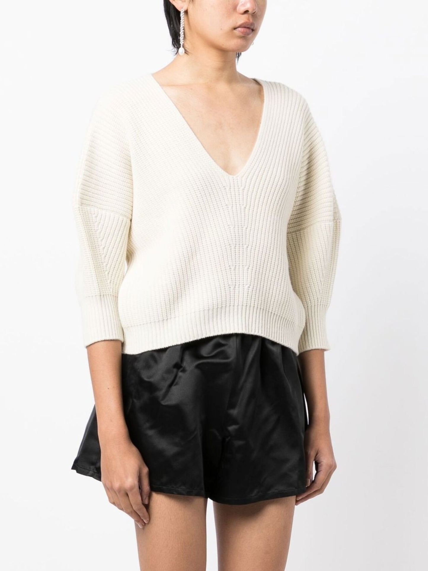 SA SU PHI
V-neck ribbed-knit jumper, size 42