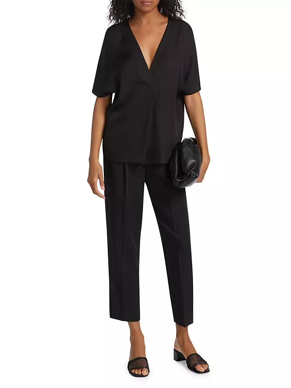 Vince stretch silk V-neck blouse, Small