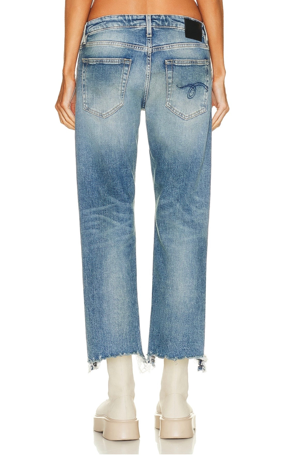 R13 BOY straight with rips, Jasper stretch, size 25