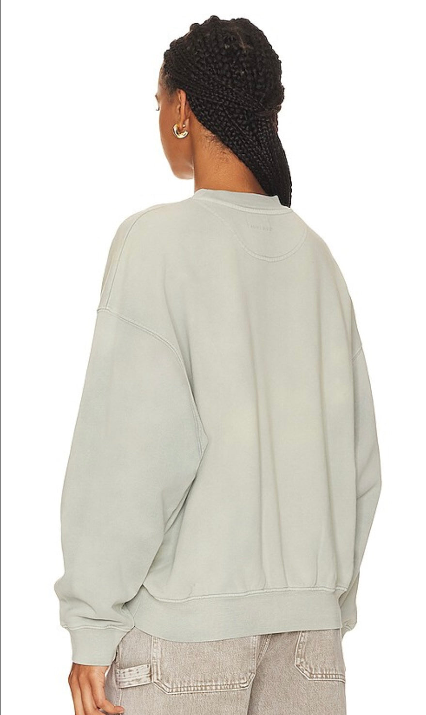ANINE BING Jaci Sweatshirt University New York In Sage - Washed Faded Seafoam, small