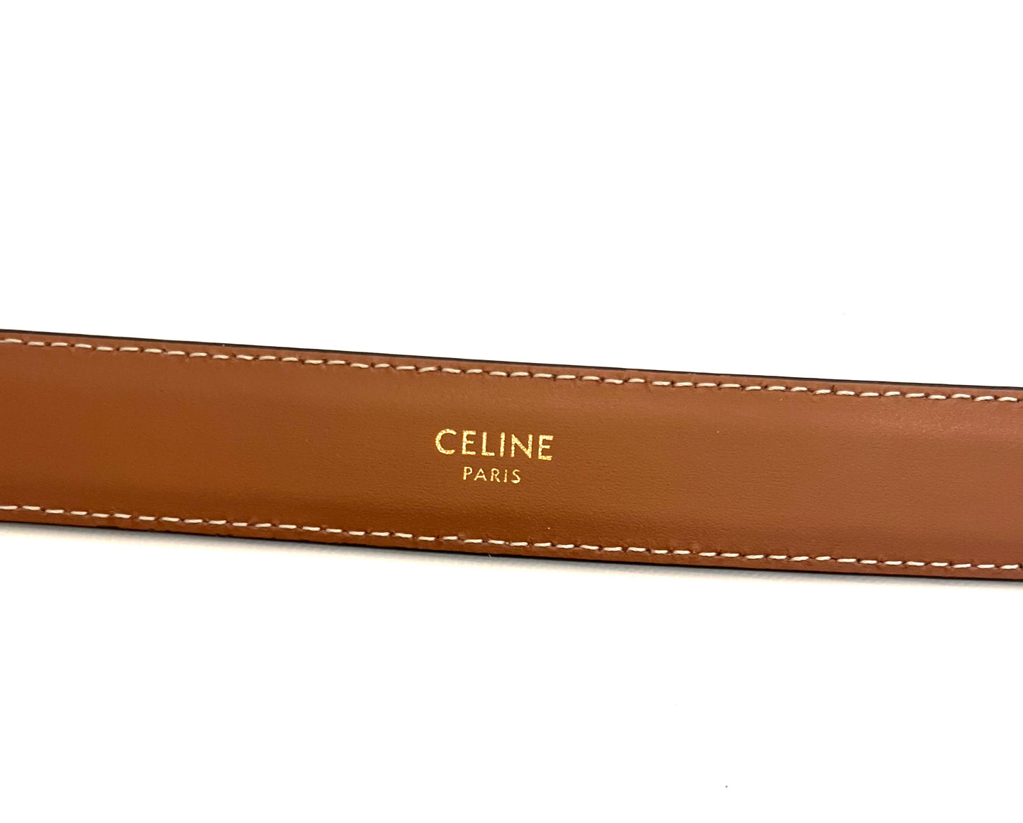 CELINE
Triomphe Medium Taurillon Natural Calfskin Belt Tan 85
