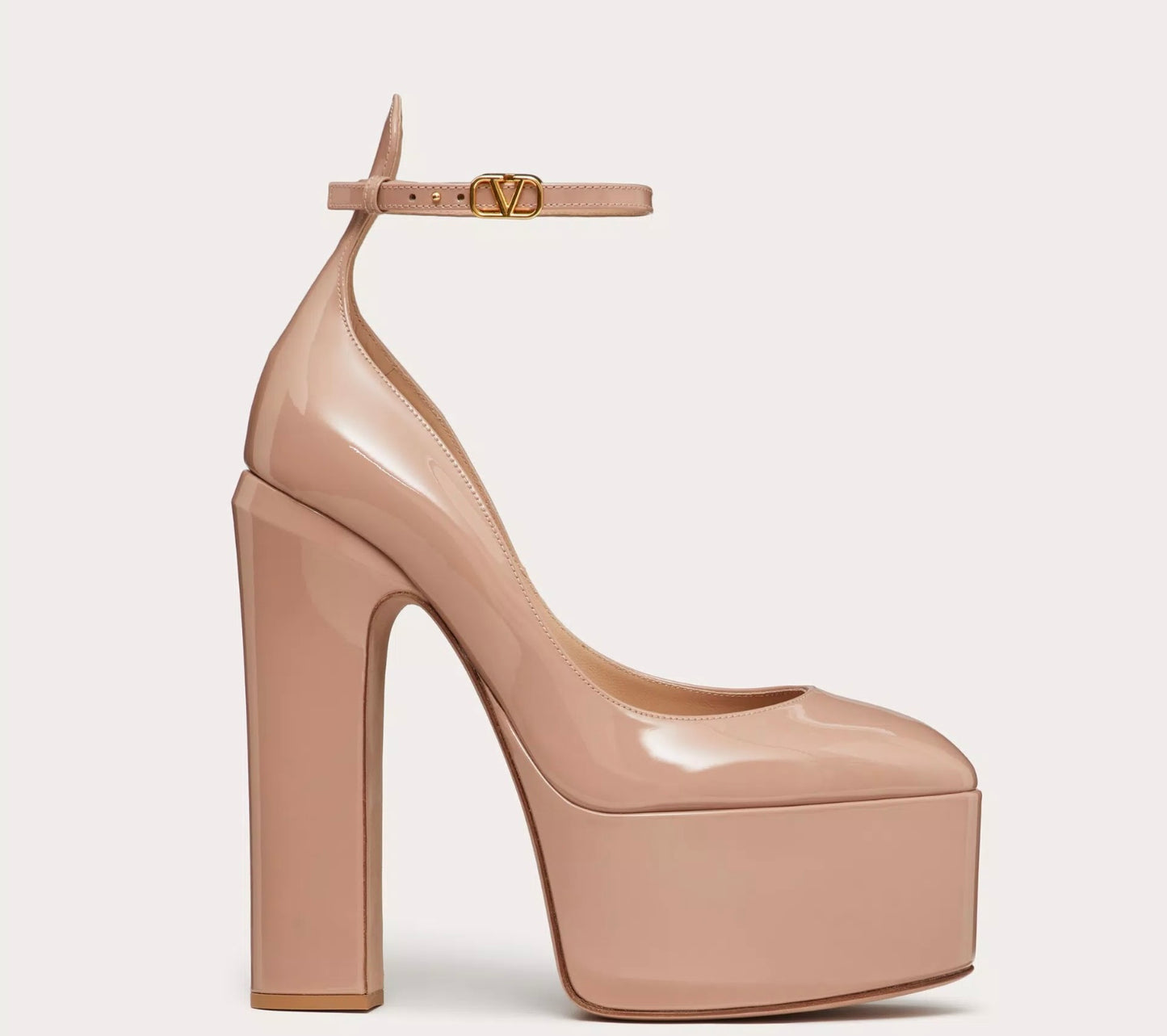 VALENTINO GARAVANI TAN-GO PLATFORM PUMP IN PATENT LEATHER 155 MM, SIZE 8.5