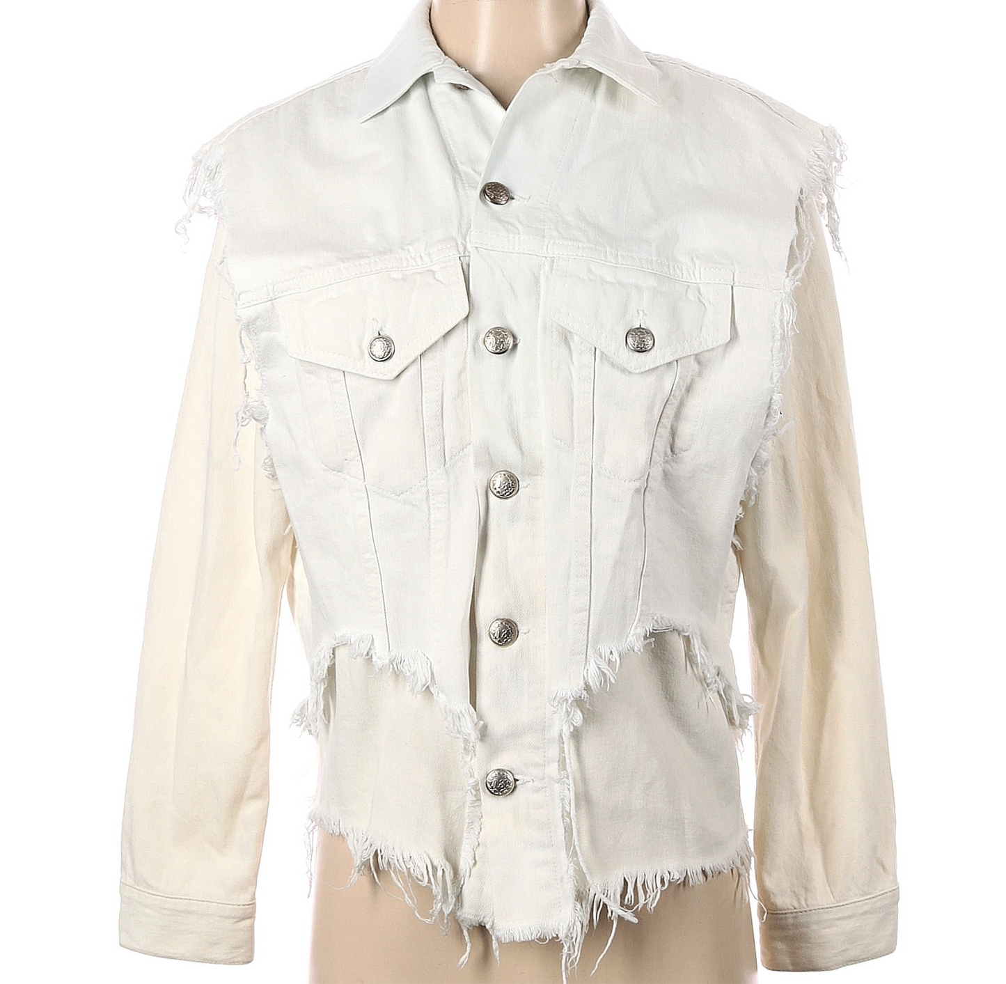 R13 women's double denim jacket colour vintage white , xsmall