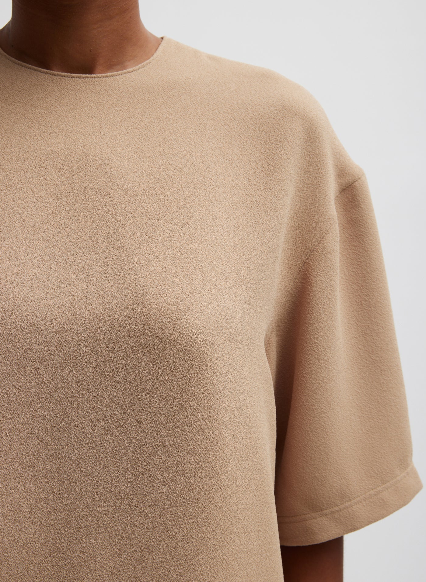 TIBI The Pebble Sable Easy T-Shirt, SMALL (OVERSIZED)