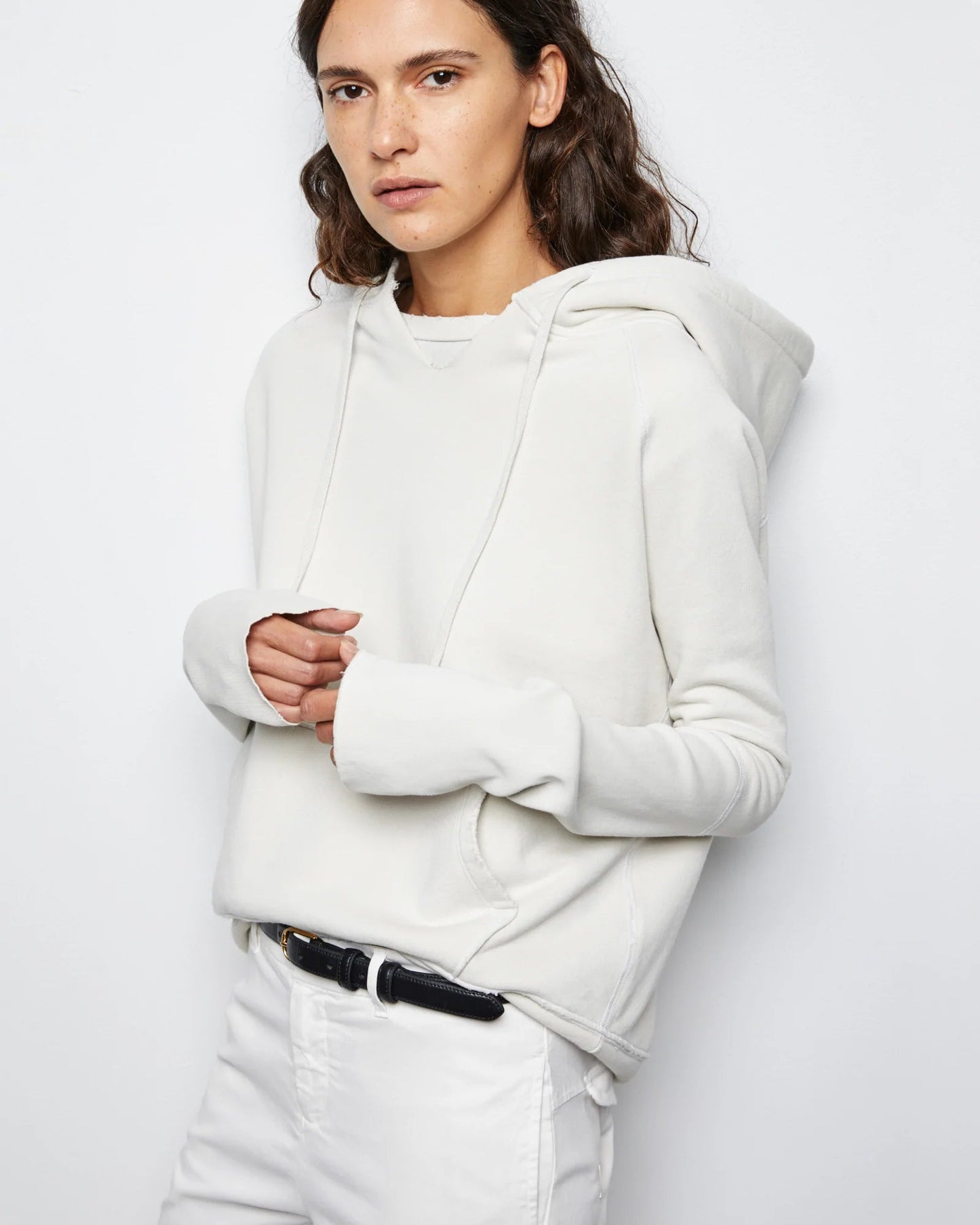 Nili Lotan Janie Hoodie - Chalk, XSMALL
