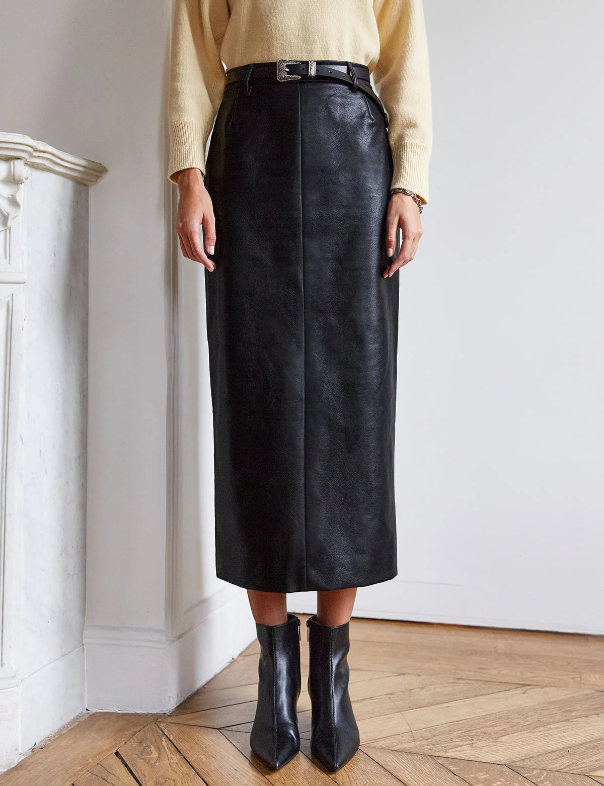 PIXIE MARKET YVE MAXI LEATHER SKIRT-BESTSELLER, SMALL