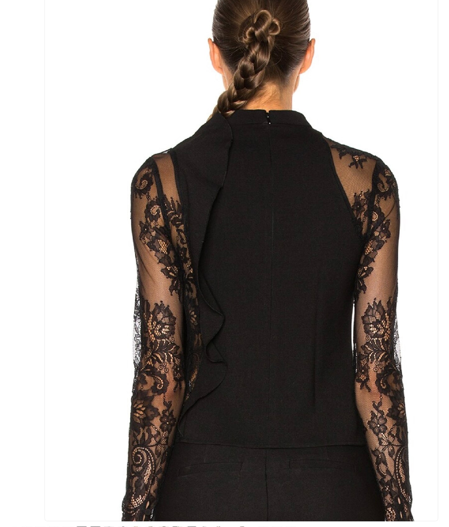 Self Portrait Ophelia Ruffled Lace Sleeve Blouse Size 6