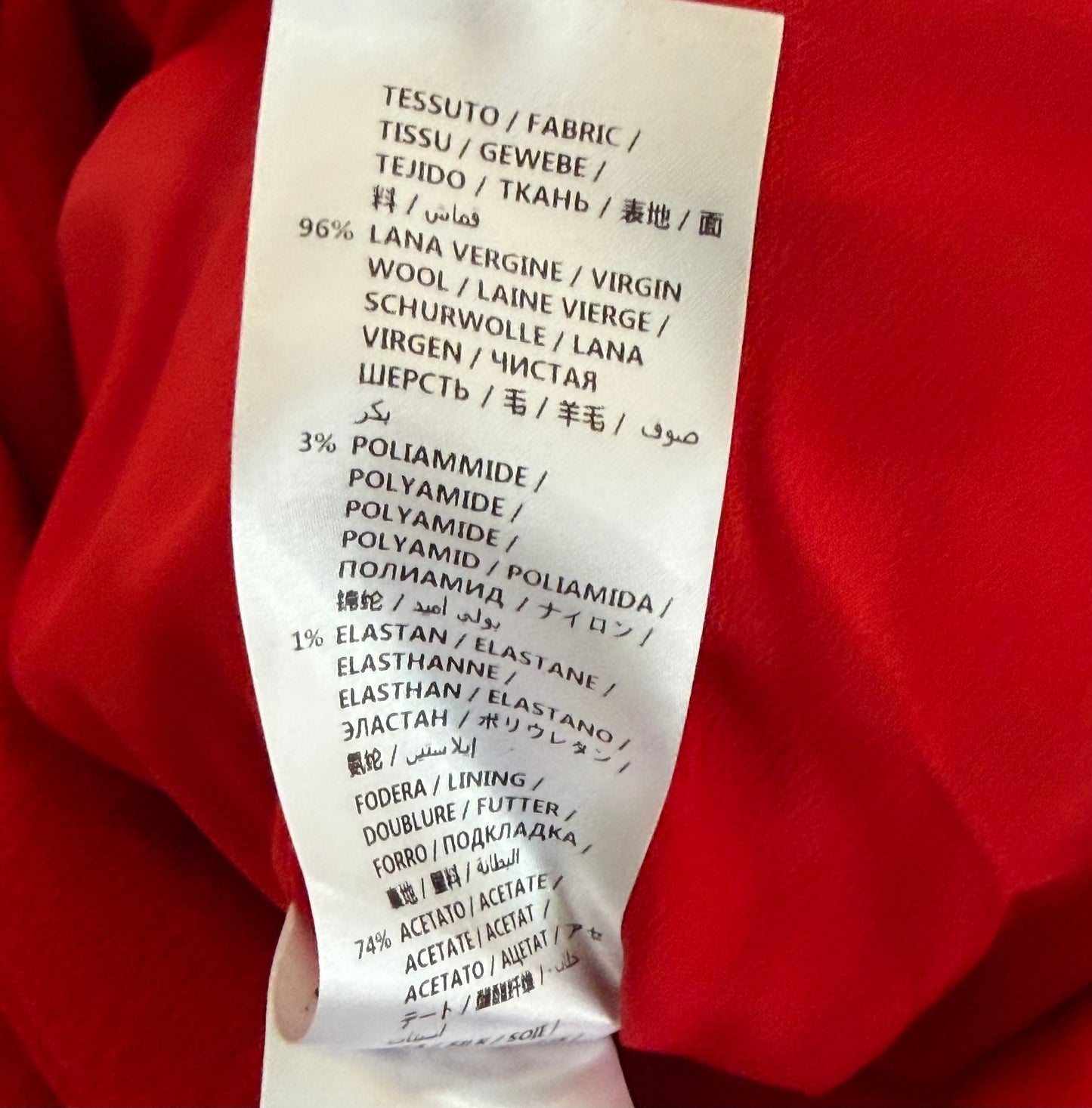 Alexander McQueen Red 2019 Gathered Waist Stretch Wool Midi Dress, Size 42